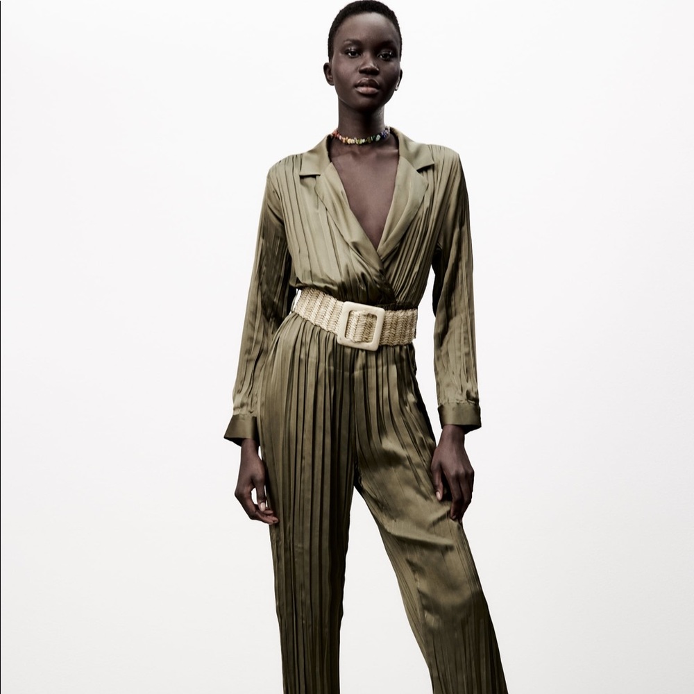 BELTED WRINKLED LOOK JUMPSUIT - Picture 5 of 13